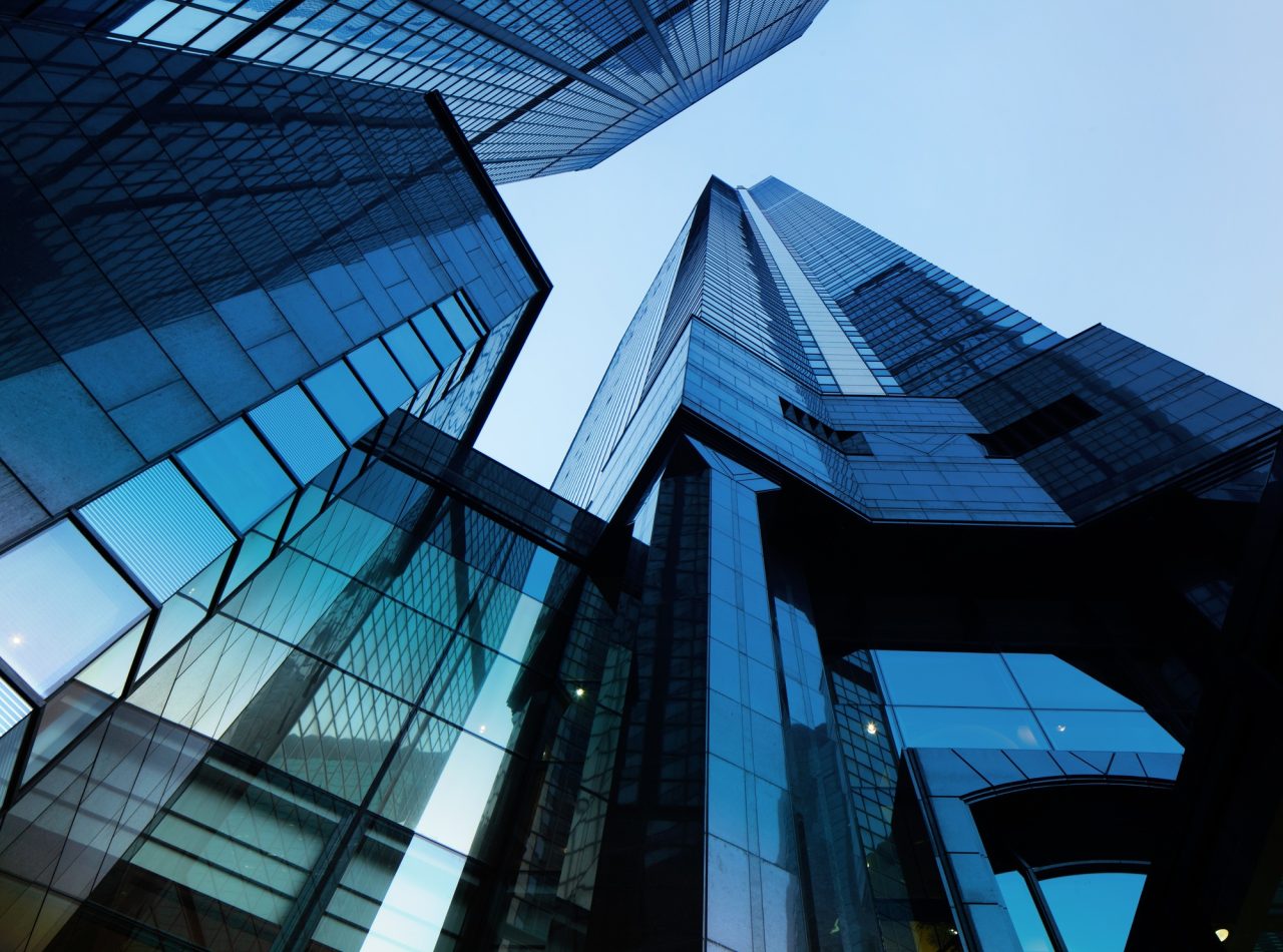 Office building from low angle view